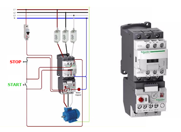 Contactor - Khởi động từ - Công tắc tơ kết hợp Rơ le nhiệt điều khiển động cơ